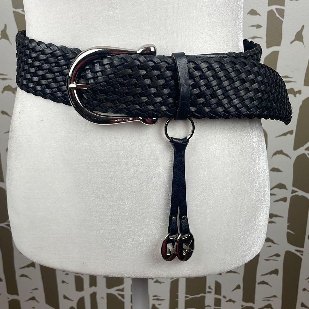 MICHAEL Michael Kors Wide Braided Leather Belt S